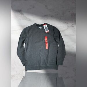 Bench Men Sweatshirt Dark Gray Thermal Fleece Crewneck Stretch Moisture Wicking